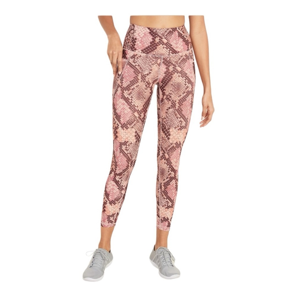 Old Navy Active Elevate 7/8‎ High Waist Pocket Legging Women’s 2X Reptile Pink